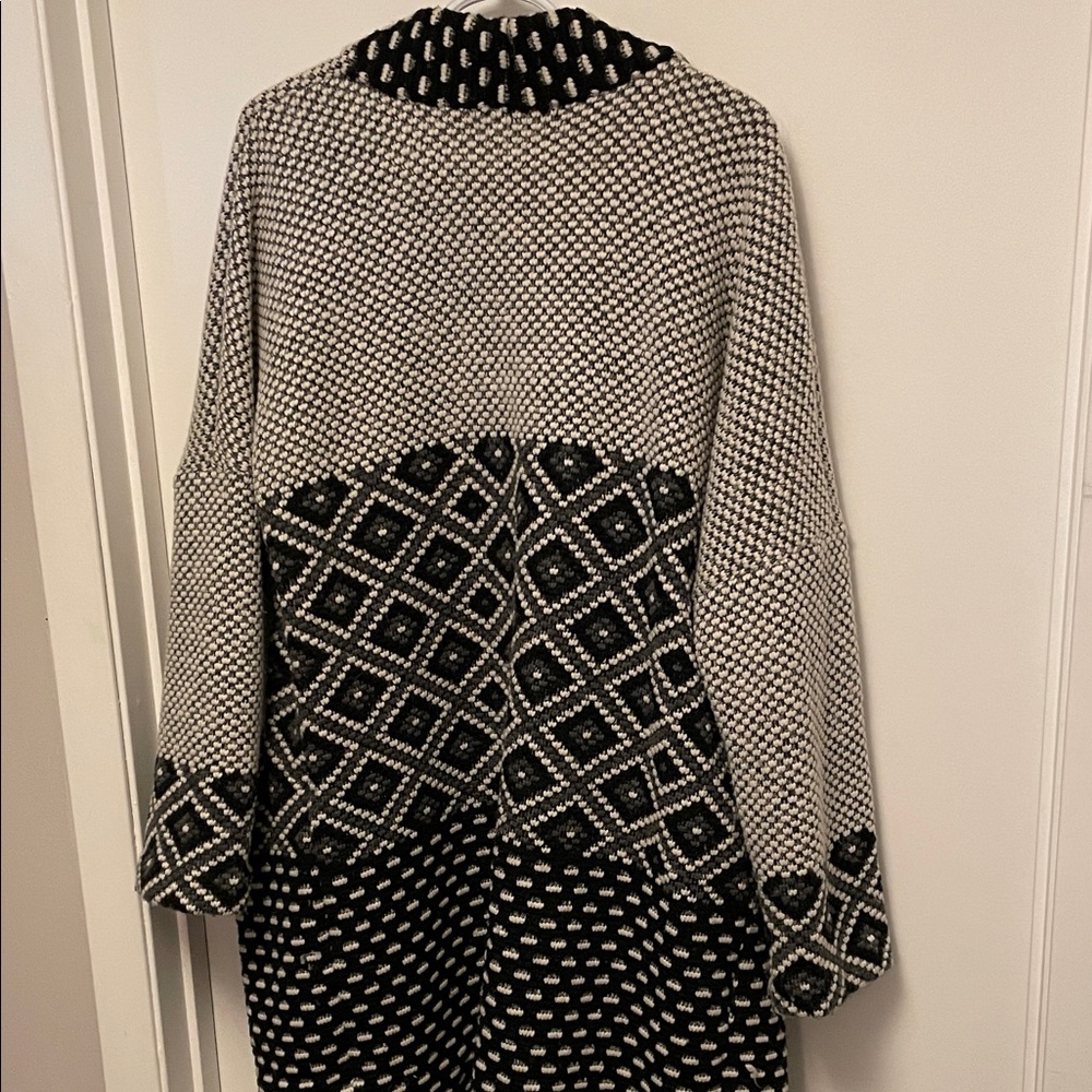 Women's Lemon Tree Treats Open Cardigan With Geometric Pattern Size Large - Picture 6 of 8